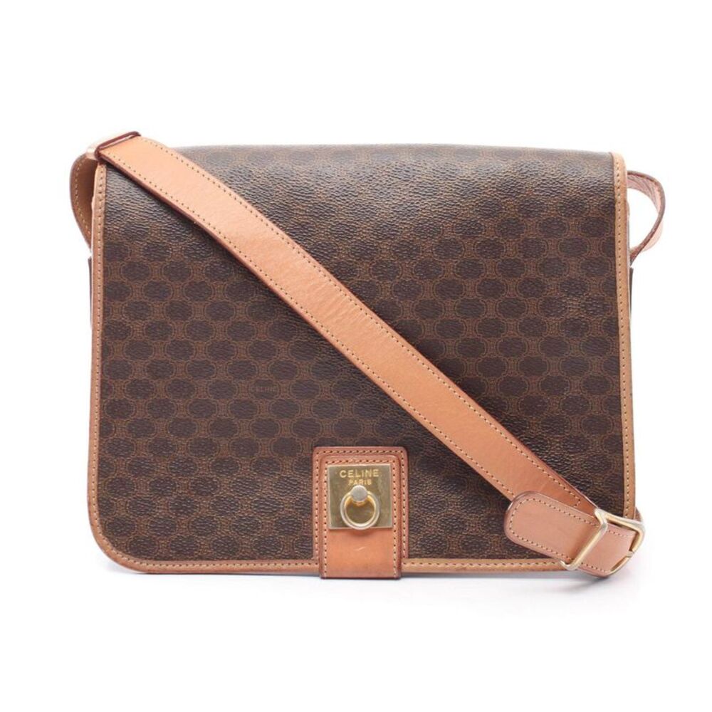 CELINE PVC Coated Canvas Leather Shoulder Bag